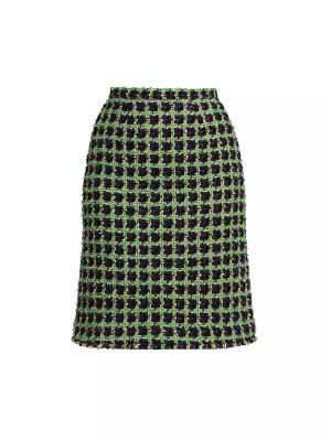 Твидовая клетчатая юбка-карандаш Etro зеленая