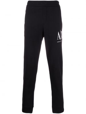 Pantalones de chándal con bordado Armani Exchange negro