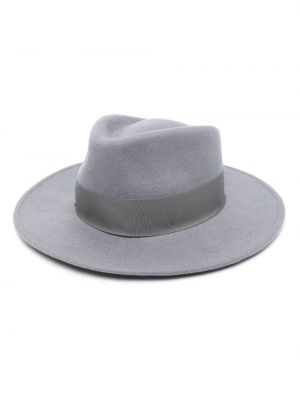 Вълнена шапка с периферия от филц Borsalino сиво