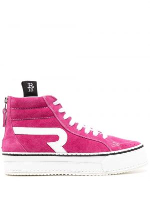 Sneakerși din piele de căprioară R13 roz
