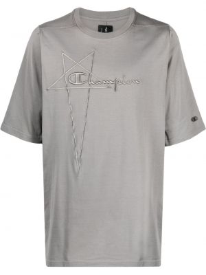 Camiseta con bordado Rick Owens X Champion gris