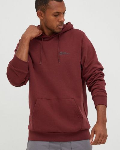 Jack Wolfskin pamut melegítőfelső bordó, férfi, sima