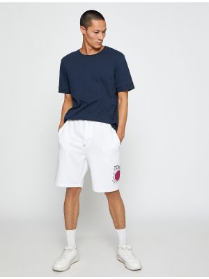 Športne kratke hlače s potiskom s čipko Koton bela