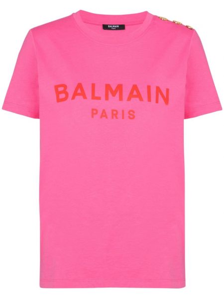 Bavlněné tričko s potiskem Balmain