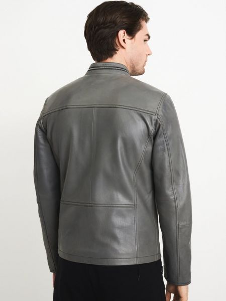 Кожаный пиджак Ochnik серый