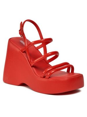 Sandále na platforme Melissa červená