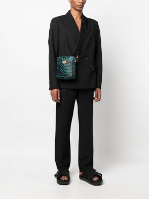 Leder tasche mit print mit zebra-muster Versace