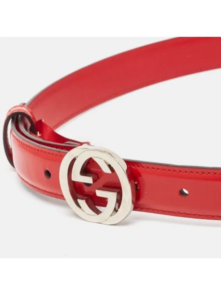 Cinturón de cuero retro Gucci Vintage rojo