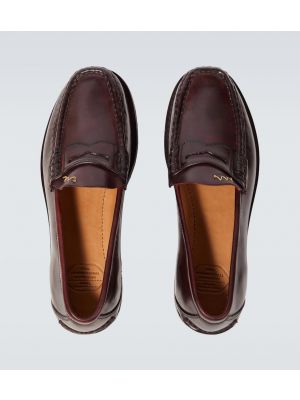 Pantofi loafer din piele Visvim bordo