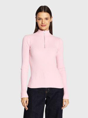 Пуловер slim Edited розово