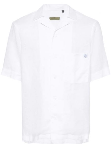 Lněná košile Corneliani bílá