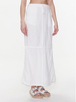 Bílé lněné dlouhá sukně relaxed fit Bdg Urban Outfitters