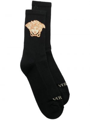 Chaussettes à imprimé Versace noir
