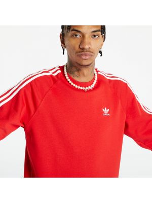 Ριγέ φούτερ Adidas Originals κόκκινο