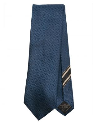 Μεταξωτή γραβάτα ζακάρ Brioni μπλε