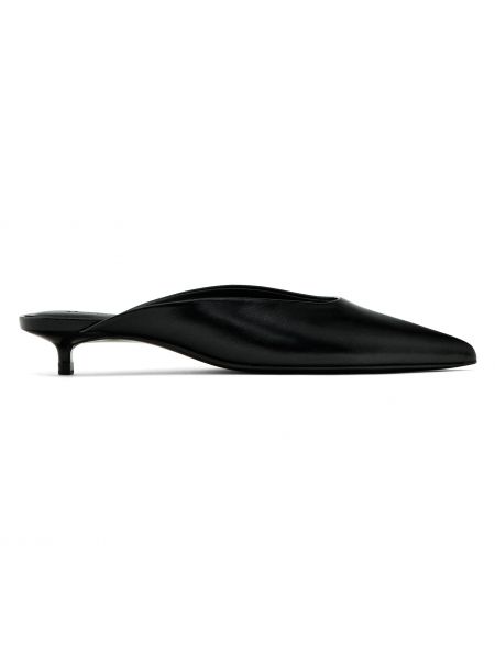 Мюли на каблуке Massimo Dutti черные