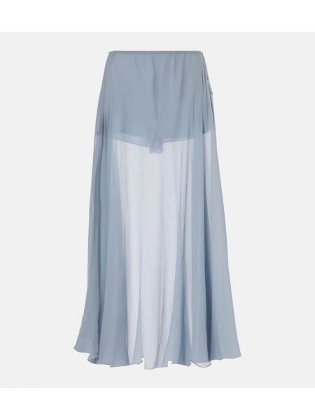 Muslin silke maxi nederdel Chloe blå