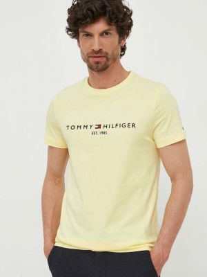 Тениска с дълъг ръкав с принт Tommy Hilfiger жълто