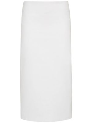 Bavlnená midi sukňa Sportmax biela