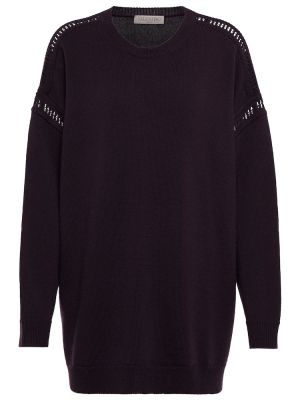 Sweter wełniany z kaszmiru Valentino fioletowy