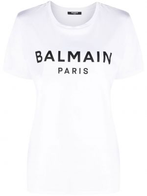 Rund hals t-skjorte Balmain hvit