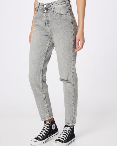 Ravne kavbojke Calvin Klein Jeans siva
