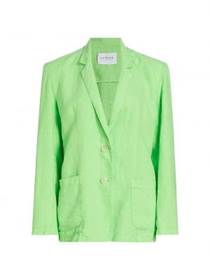 Бархатный льняной пиджак на пуговицах Velvet By Graham & Spencer зеленый