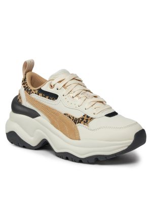 Sneakerși cu pană cu imprimeu animal print Puma Cilia alb