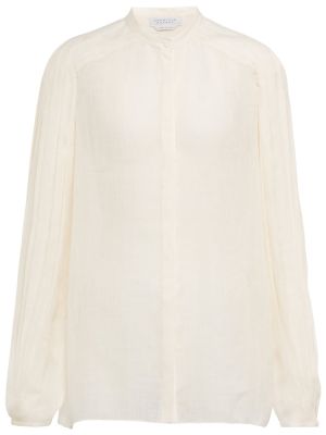 Копринена ленена блуза Gabriela Hearst бяло
