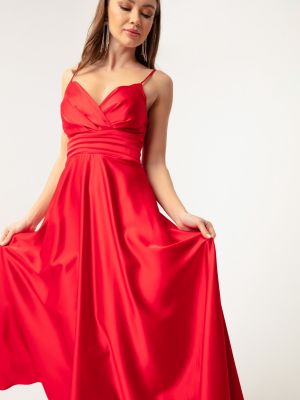 Атласное вечернее платье Lafaba красное