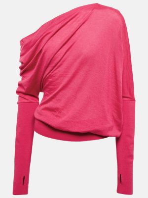 Кашмирен копринен пуловер Tom Ford розово