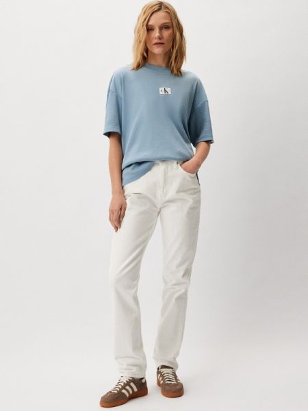 Прямые джинсы Calvin Klein Jeans белые