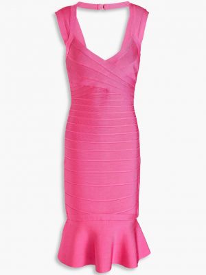 Бандажное платье Herve Leger розовое