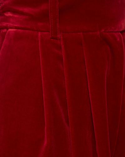 Aksamitne proste spodnie z wysoką talią Alexandre Vauthier czerwone