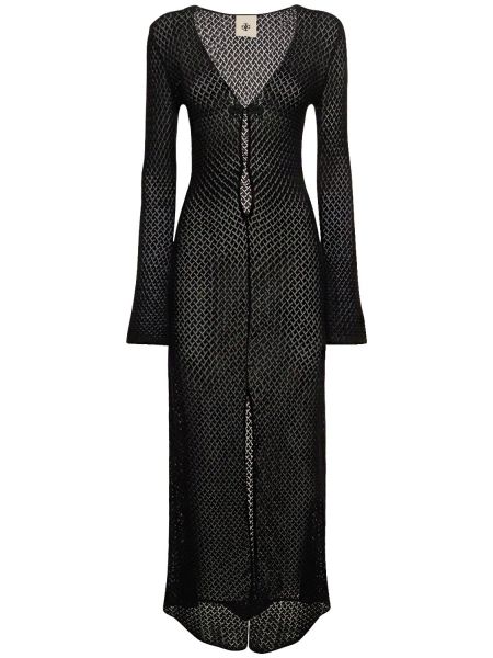 Vestido con abertura de algodón The Garment negro