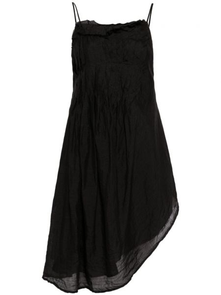 Asymetrické hedvábné šaty Marc Le Bihan černé