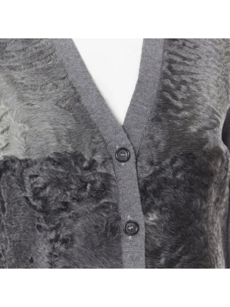 Sweter wełniany retro Prada Vintage szary
