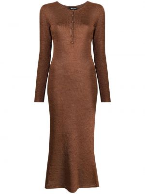 Sukienka długa Tom Ford brązowa
