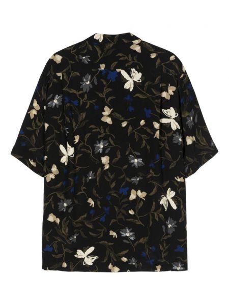 Chemise brodée à fleurs à imprimé Sacai noir