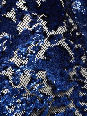 Šaty se síťovinou s hadím vzorem Tom Ford modré