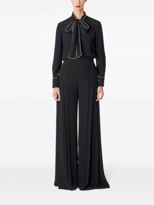 Spodnie plisowane Carolina Herrera czarne