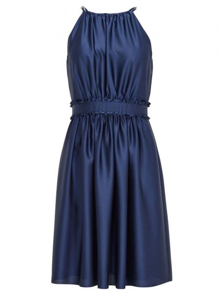 Атласное коктейльное платье Swing синее