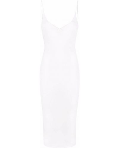 Viskózové šaty s odhalenými zády Dsquared2 - bílá