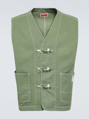 Bavlněná vesta Kenzo zelená