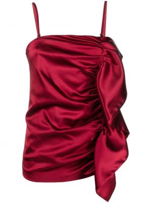 Satenski top s draperijom P.a.r.o.s.h. crvena