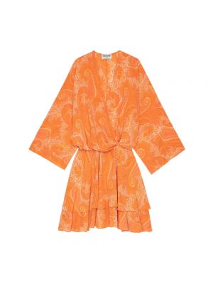 Sukienka mini z wzorem paisley Zadig & Voltaire pomarańczowa