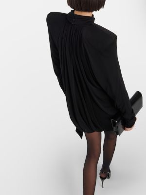 Sukienka z dżerseju Saint Laurent czarna
