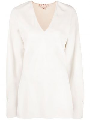 Блуза с v-образно деколте Marni бяло