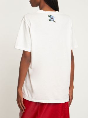 Camiseta de algodón de tela jersey Gucci blanco