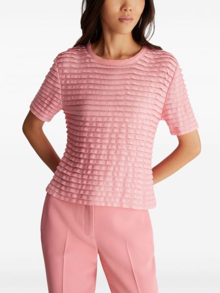 Kokvilnas t-krekls ar radzēm Ermanno Scervino rozā